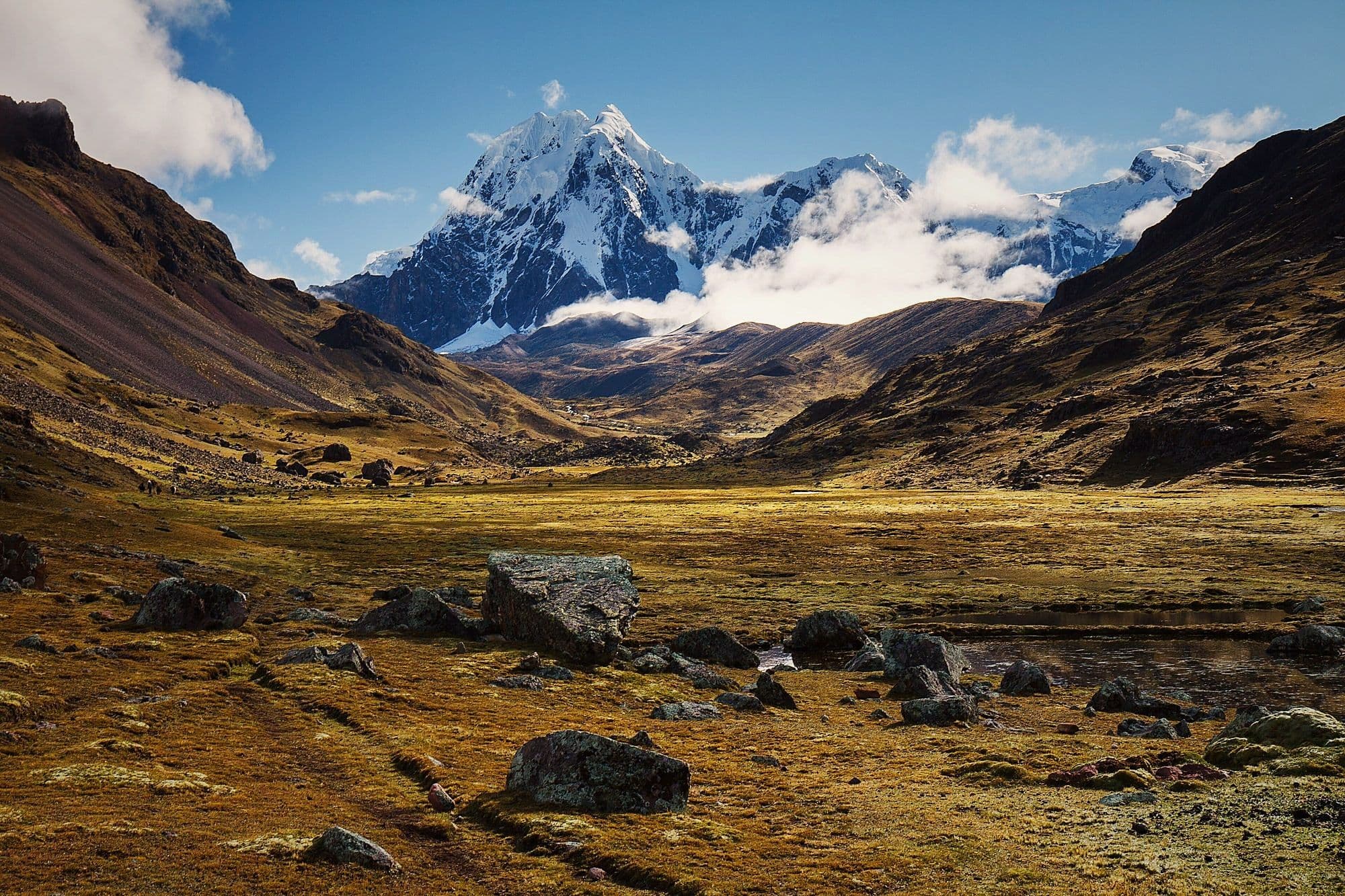 Snow-capped Ausangate above the high Andean plains, Cusco