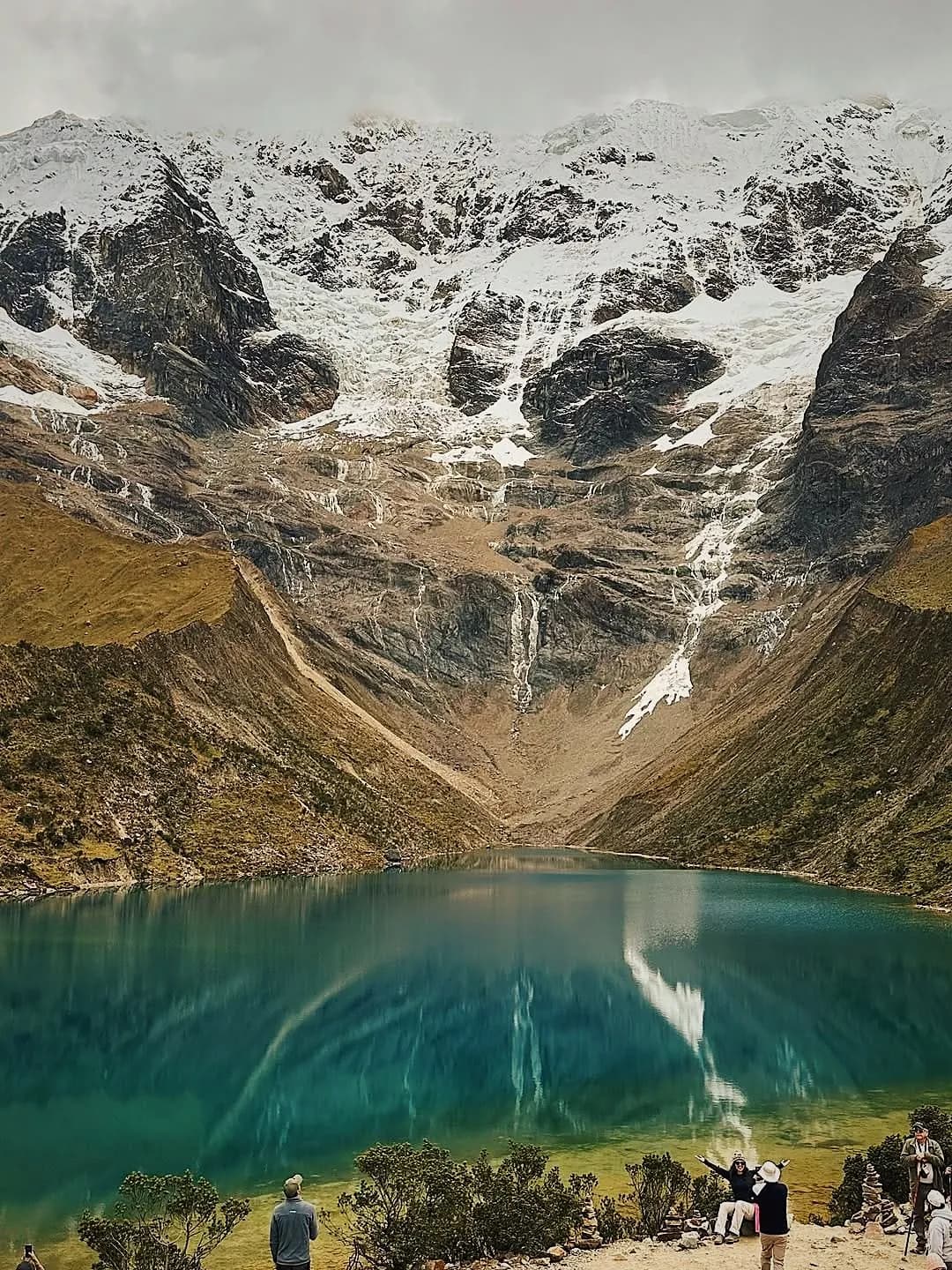 Turquoise Humantay Lake below the glacier, Cusco