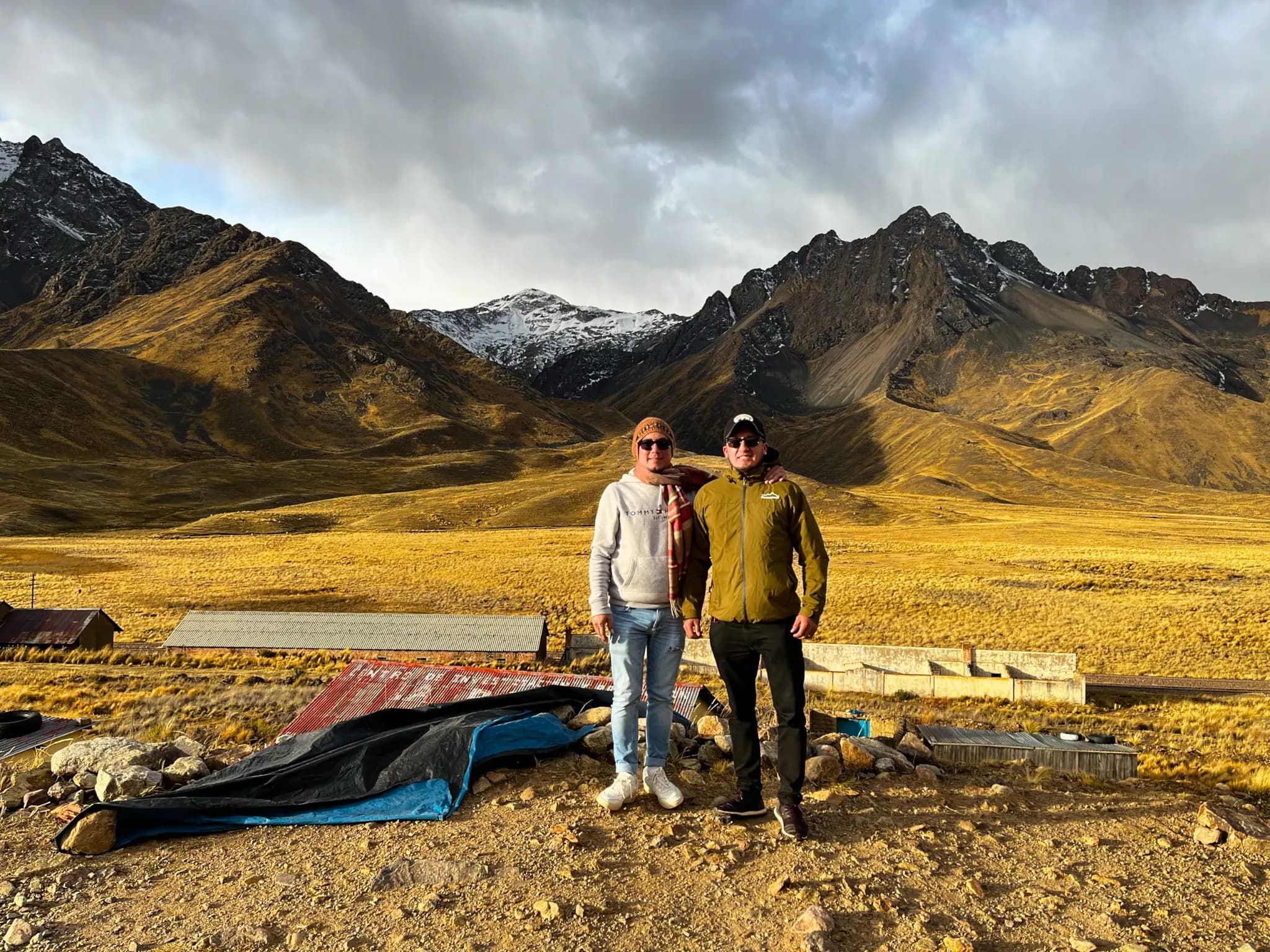 Two travellers in a highland meadow