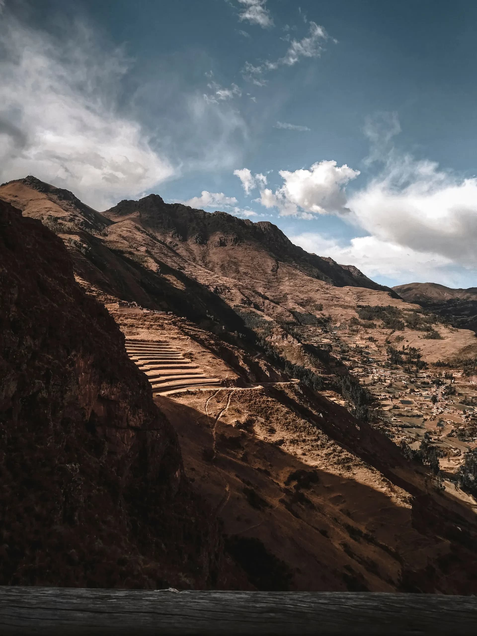 Terraces on a hillside in the Sacred Valley