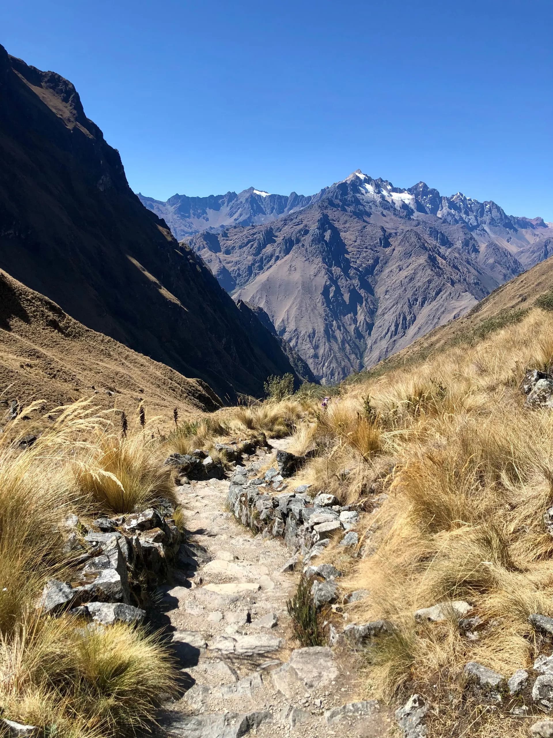 Stone trail among Andean mountains