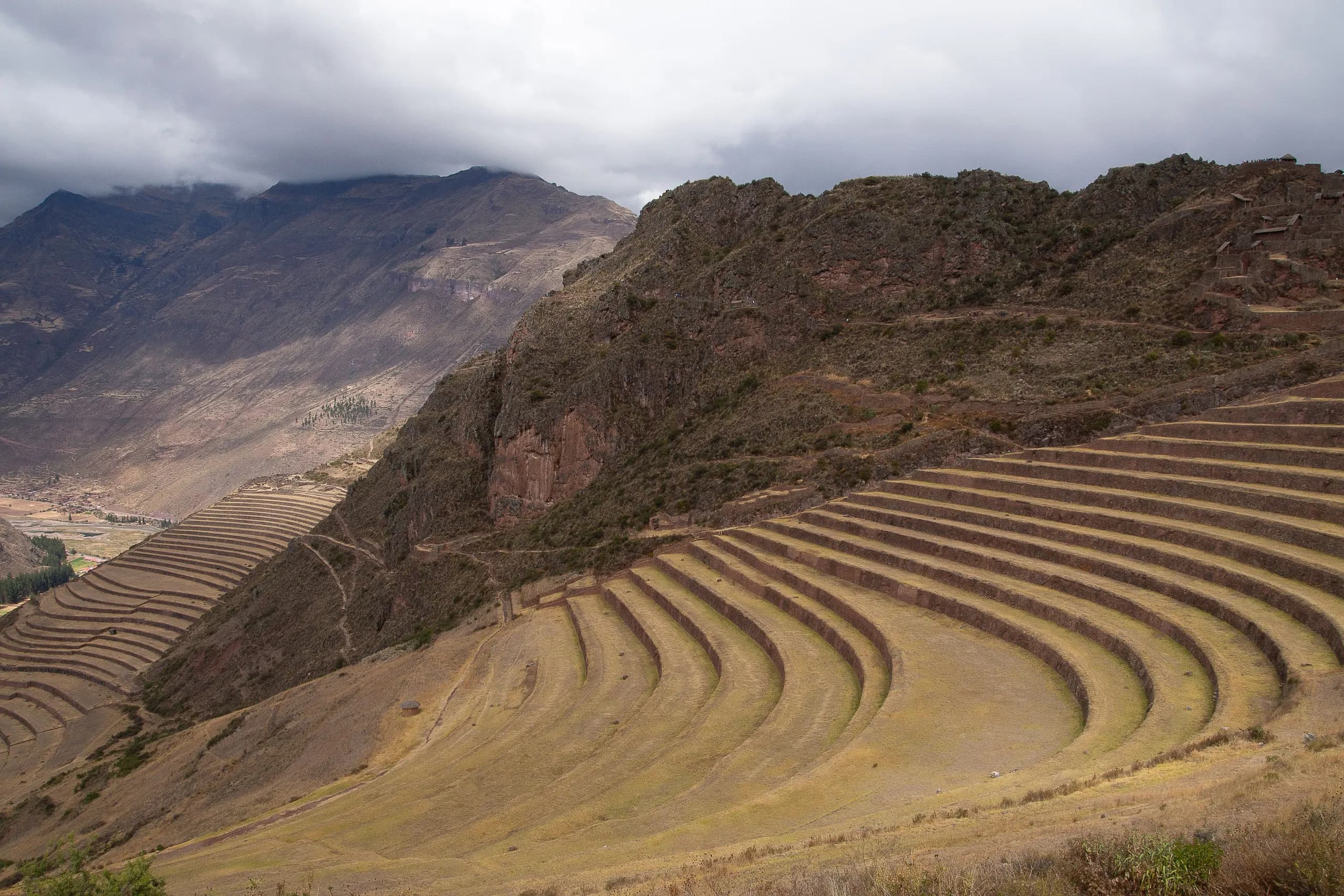 Agricultural terraces at Pisac on the slopes of the Sacred Valley in Cusco