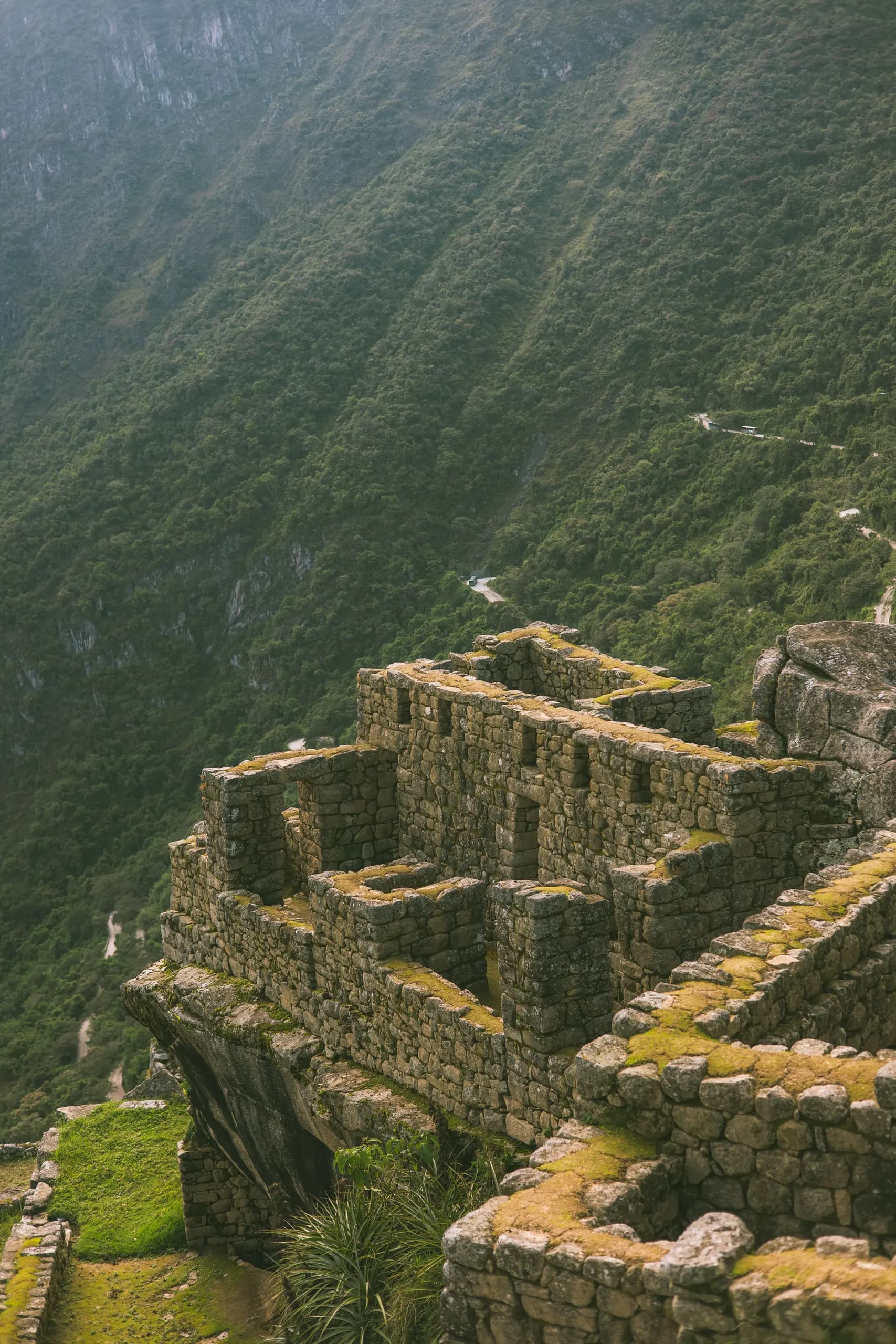 Stone walls and terraces on an Andean hillside