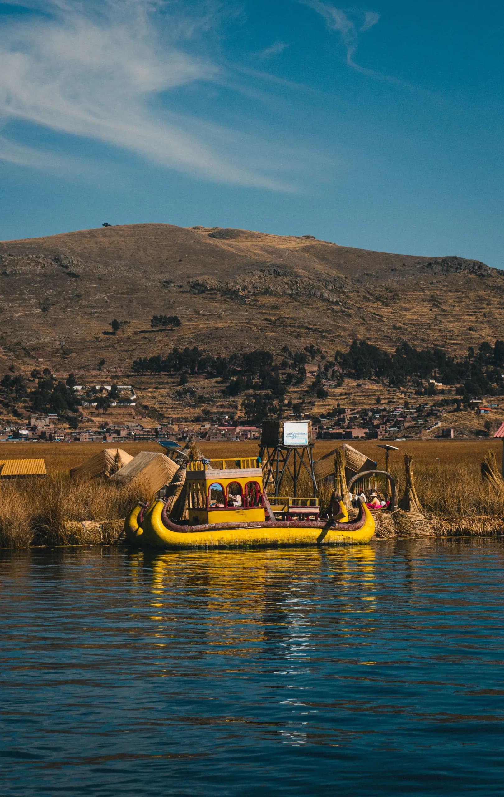 Reed boat on Lake Titicaca