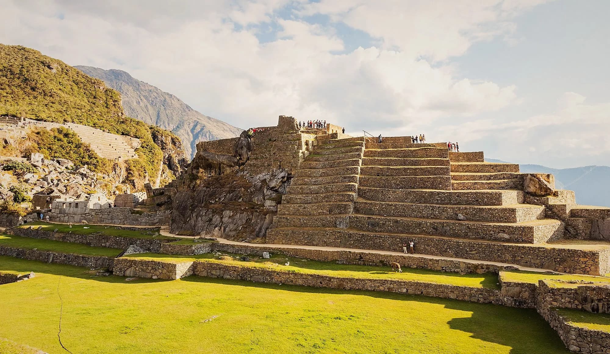 Stone stairways and terraces at Machu Picchu
